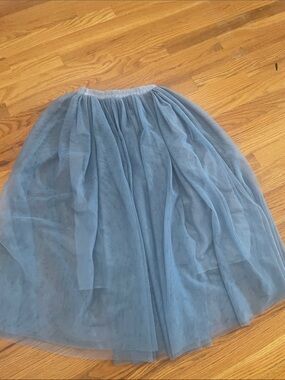 Blue Tulle Midi Skirt - Women's